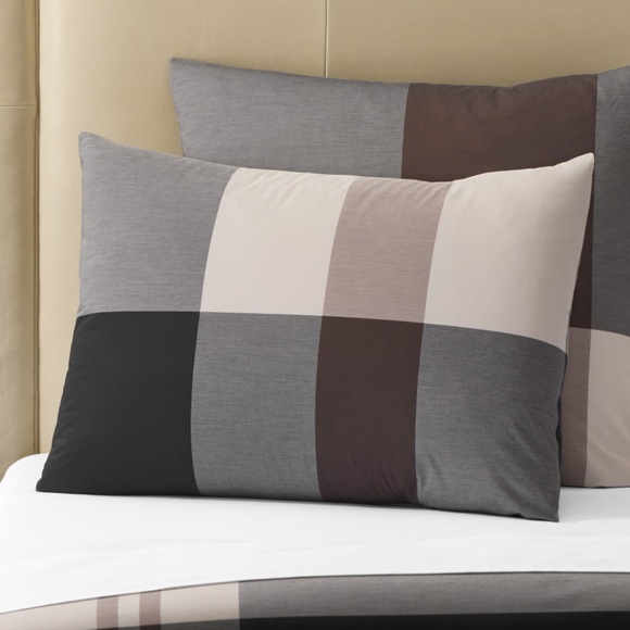 Williams Sonoma Home Grayson Plaid King Sham Grey Black Cream White Neutral